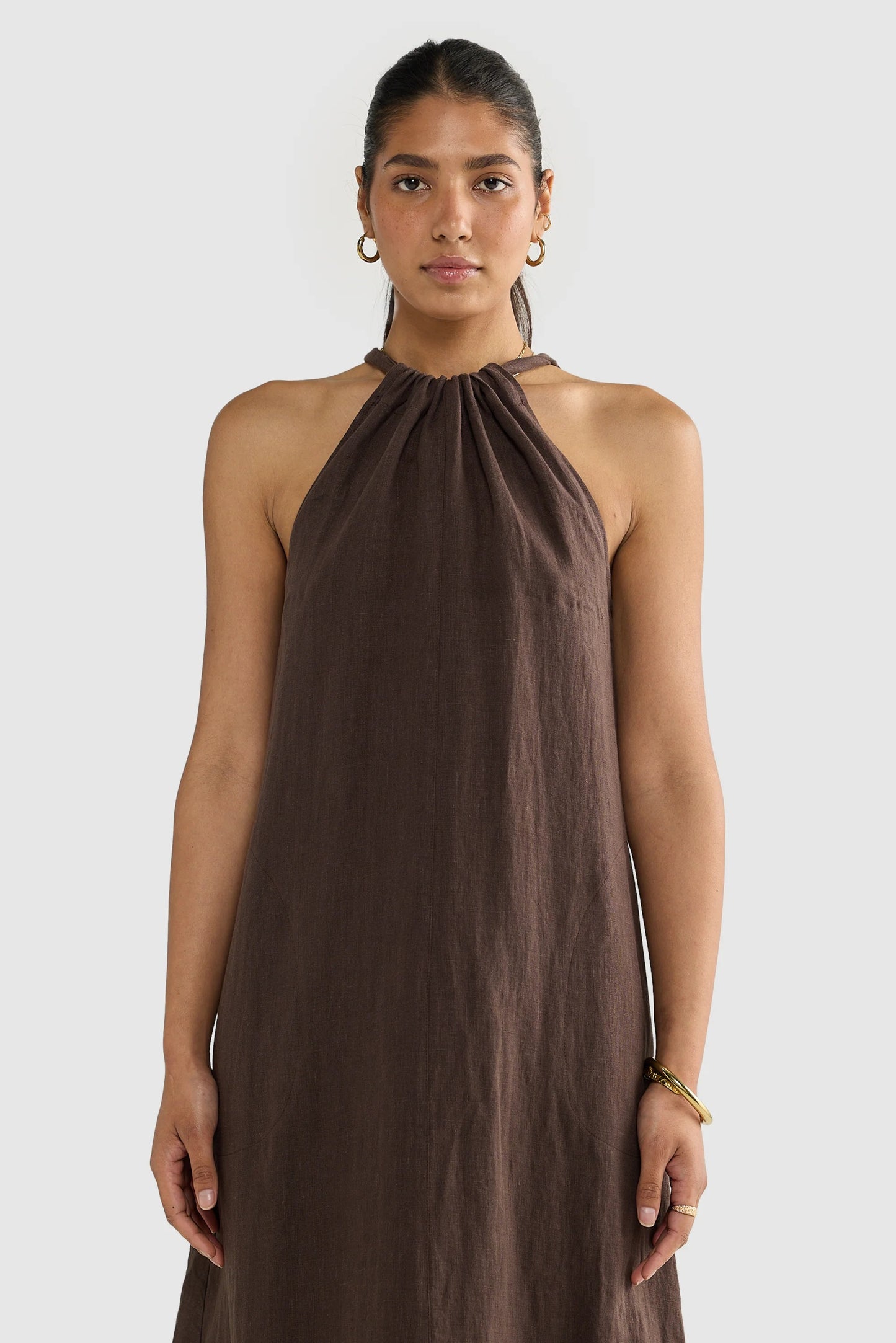 Luna linen halterneck dress
