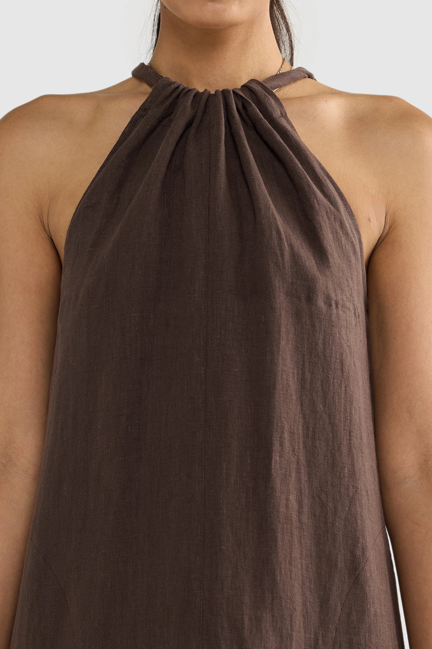 Luna linen halterneck dress