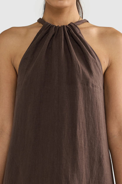Luna linen halterneck dress