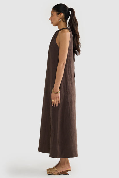 Luna linen halterneck dress