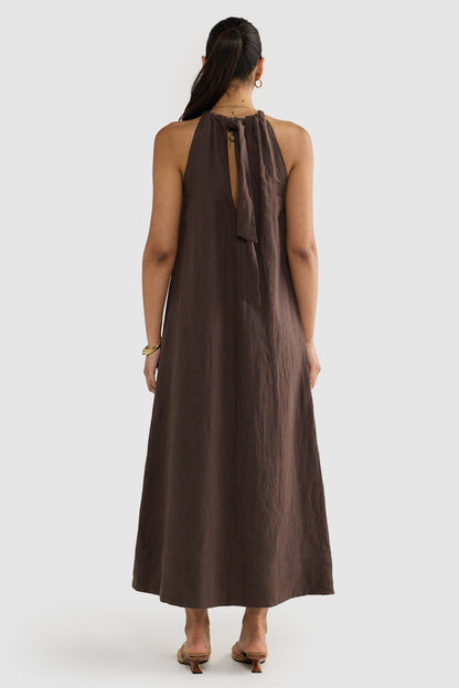 Luna linen halterneck dress