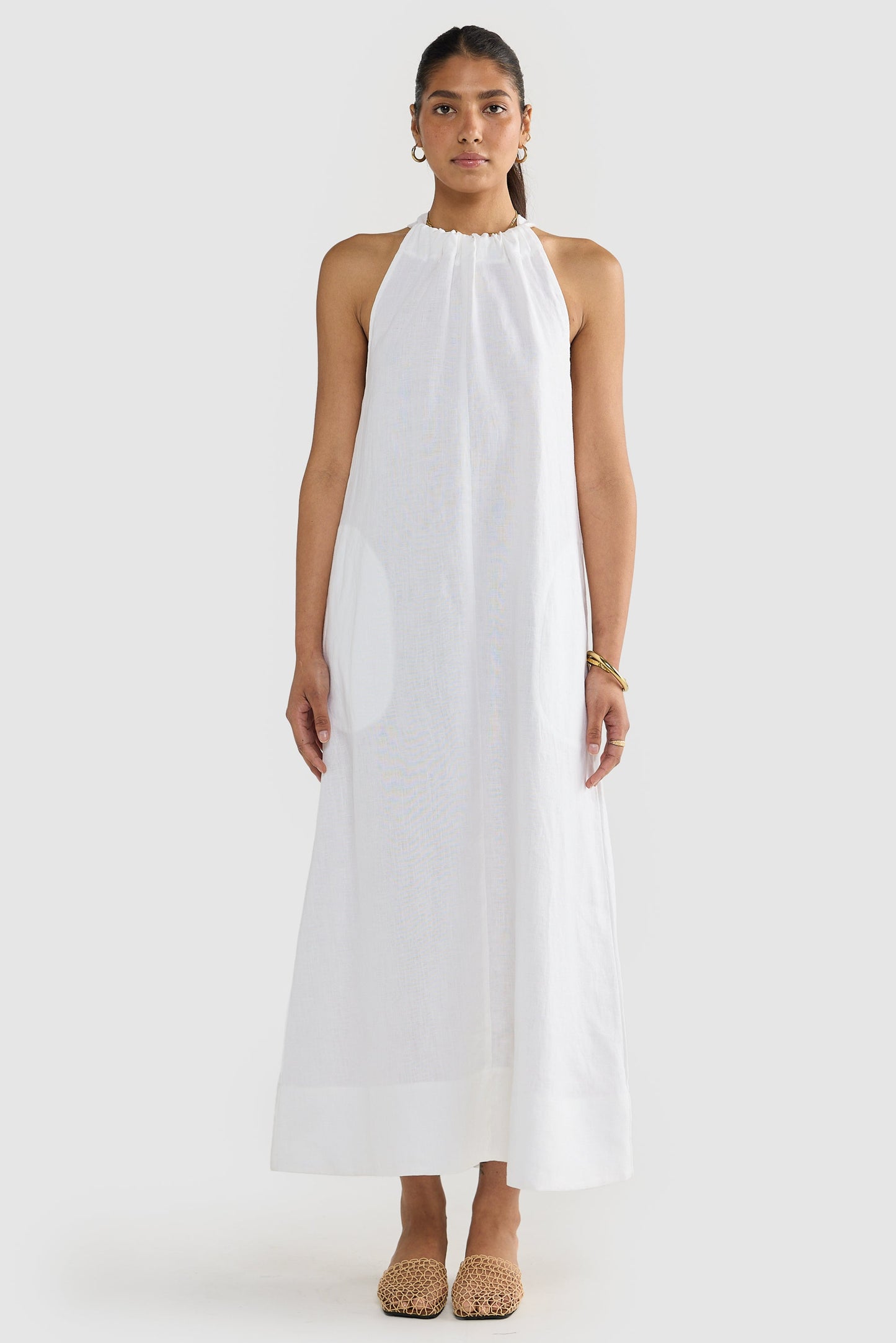 Luna linen halterneck dress