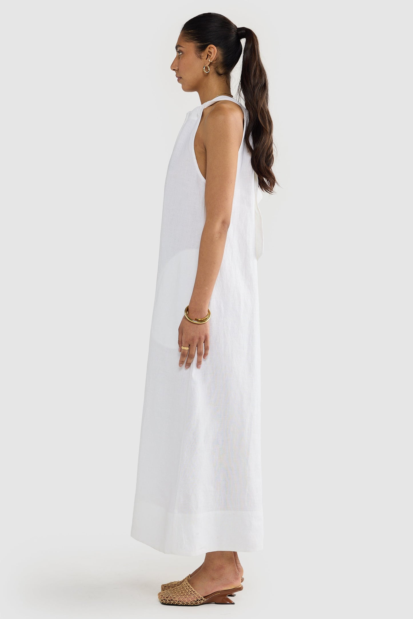 Luna linen halterneck dress