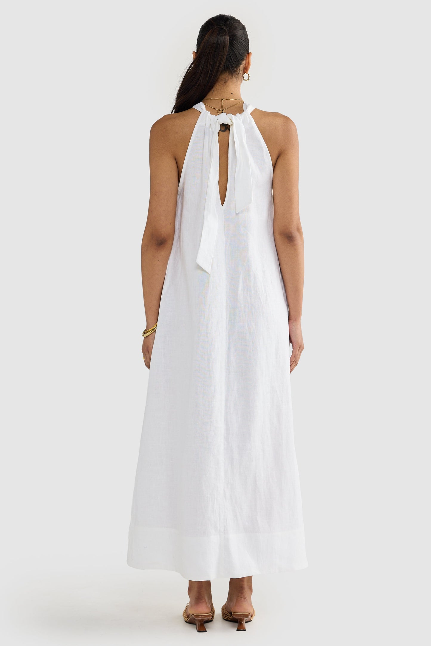 Luna linen halterneck dress