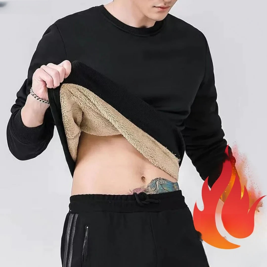 Winter sweater with fleece lining for men