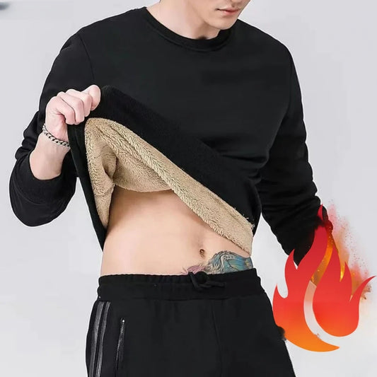 Winter sweater with fleece lining for men