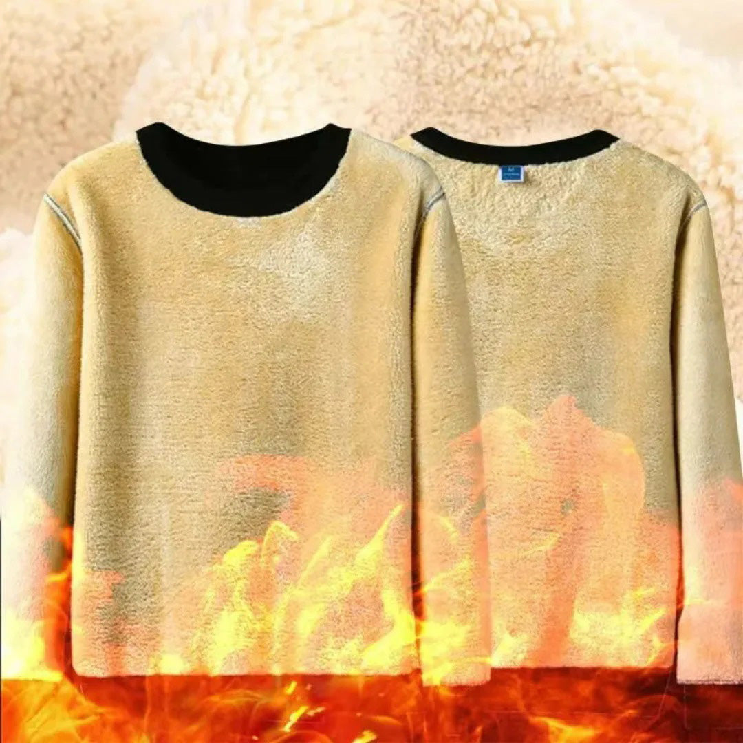Winter sweater with fleece lining for men