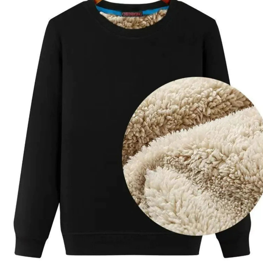 Winter sweater with fleece lining for men