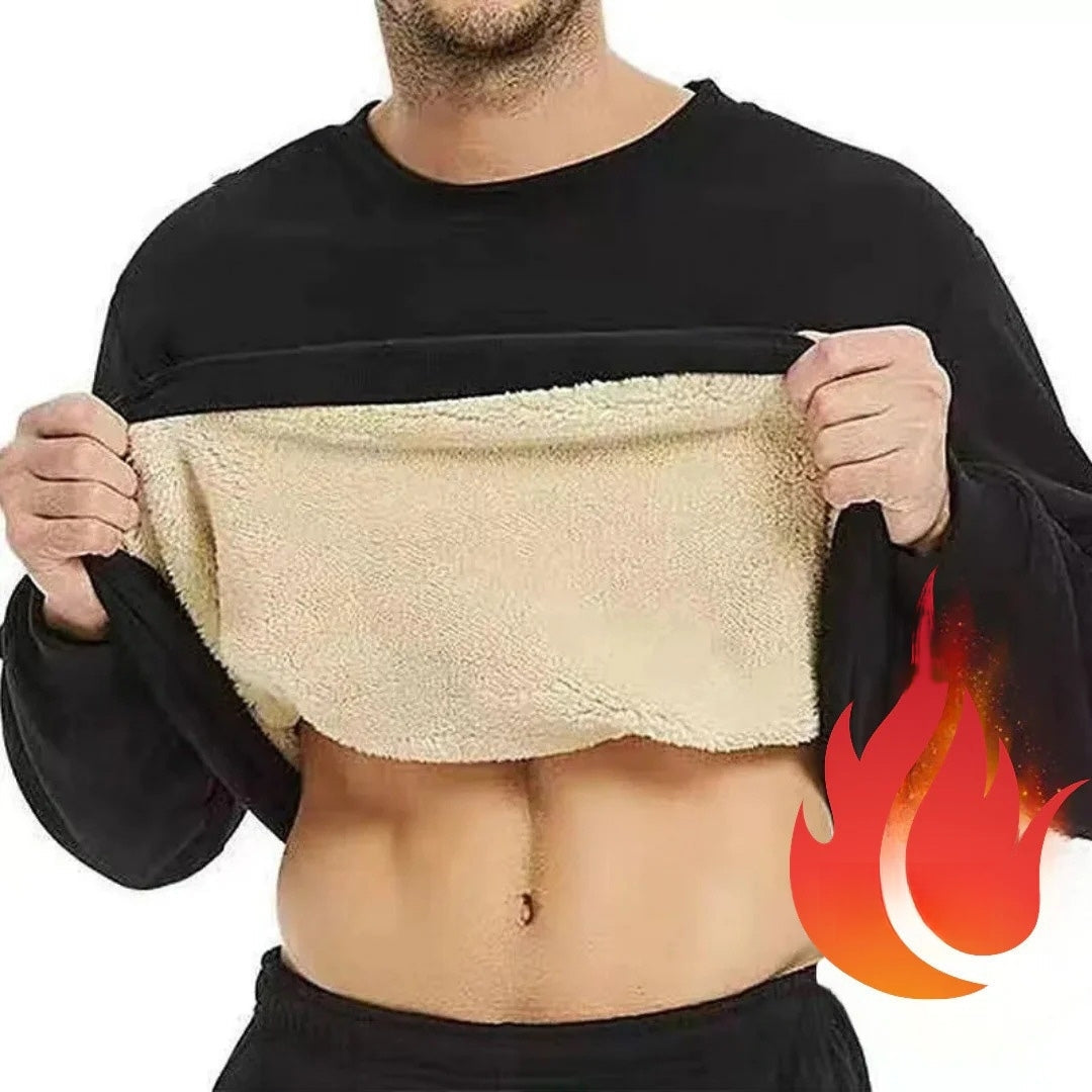 Winter sweater with fleece lining for men