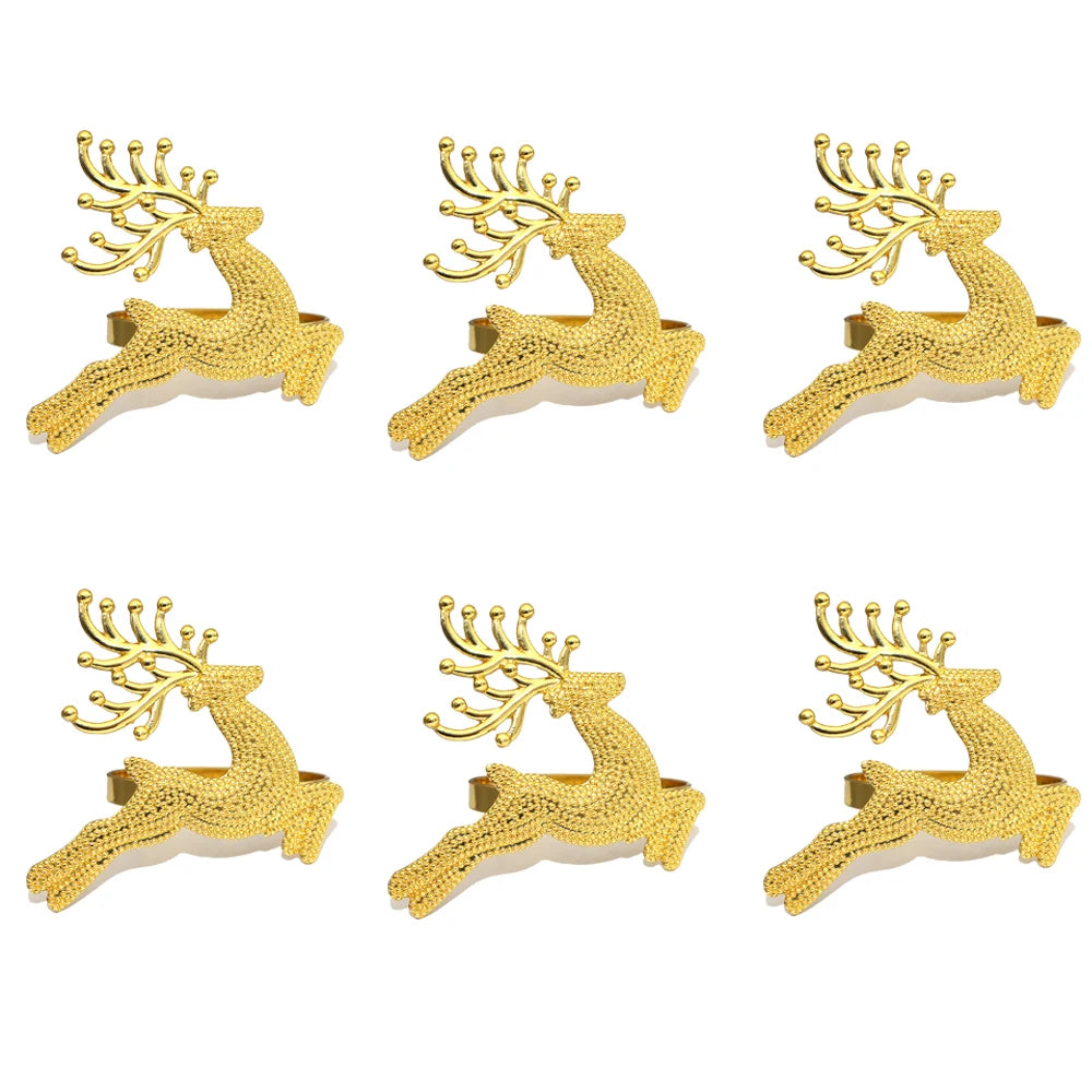 Set of 6 silver &amp; gold snowflake napkin rings