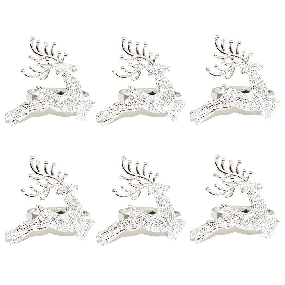 Set of 6 silver &amp; gold snowflake napkin rings