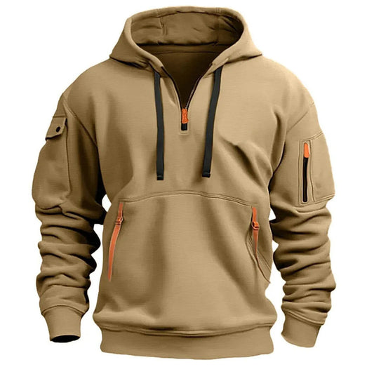 Casual fleece hoodies with multiple pockets